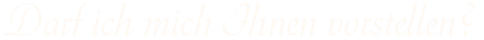  Darf ich mich Ihnen vorstellen?